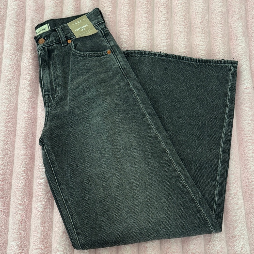 Madewell Black Super Wide Leg Jeans